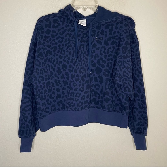 Nike Women's Dri FIT Get Fit Pullover Printed Training Hoodie Blue - Picture 3 of 5